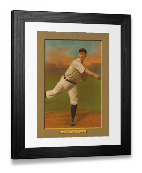 Framed Print : Baseball Card Titled Manning - NY Amer Framed Print : Baseball Card Titled Manning - NY Amer