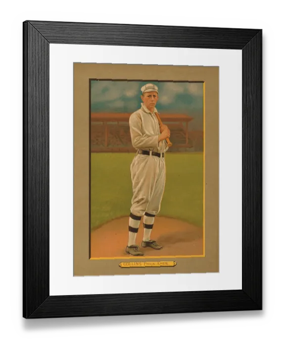 Framed Print : Baseball Card Titled Collins - Phila. Amer Framed Print : Baseball Card Titled Collins - Phila. Amer
