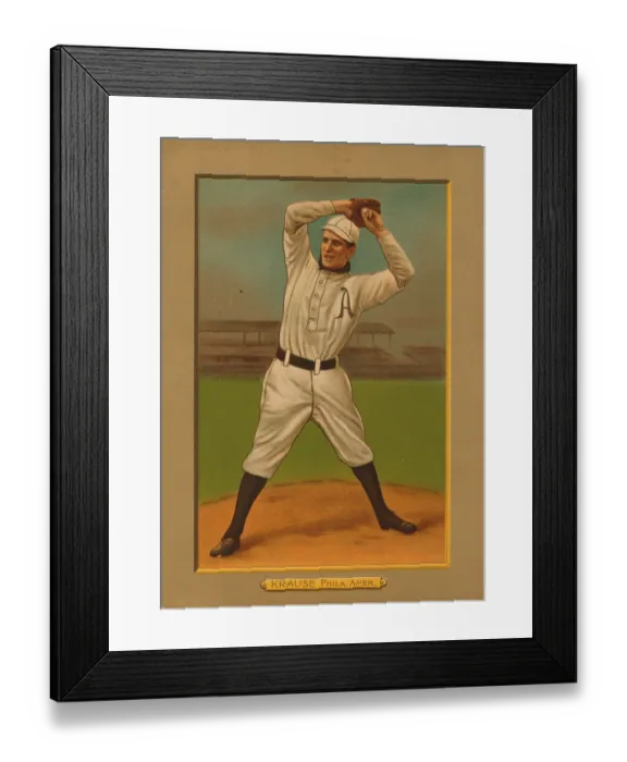 Framed Print : Baseball Card Titled Krause - Phila. Amer Framed Print : Baseball Card Titled Krause - Phila. Amer