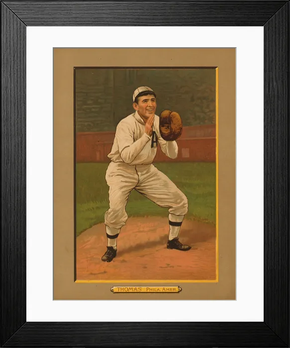 Framed Print : Baseball Card Titled Thomas - Phila. Amer Framed Print : Baseball Card Titled Thomas - Phila. Amer