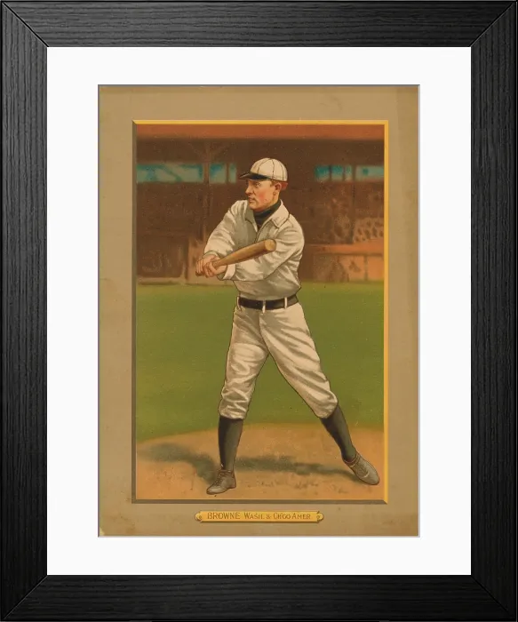 Framed Print : Baseball Card Titled Browne - Wash. & Ch'go Amer