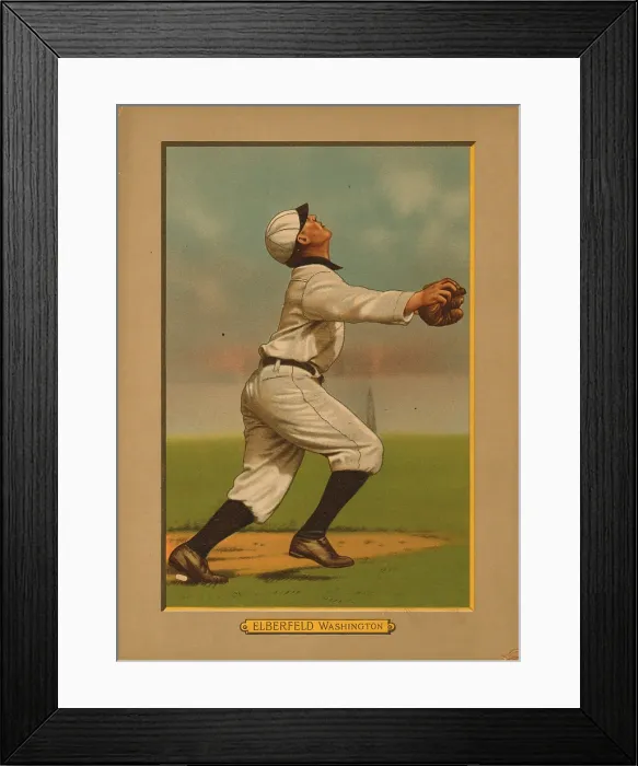 Framed Print : Baseball Card Titled Elberfeld - Washington Framed Print : Baseball Card Titled Elberfeld - Washington