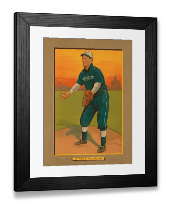 Framed Print : Baseball Card Titled Street - Washington Framed Print : Baseball Card Titled Street - Washington