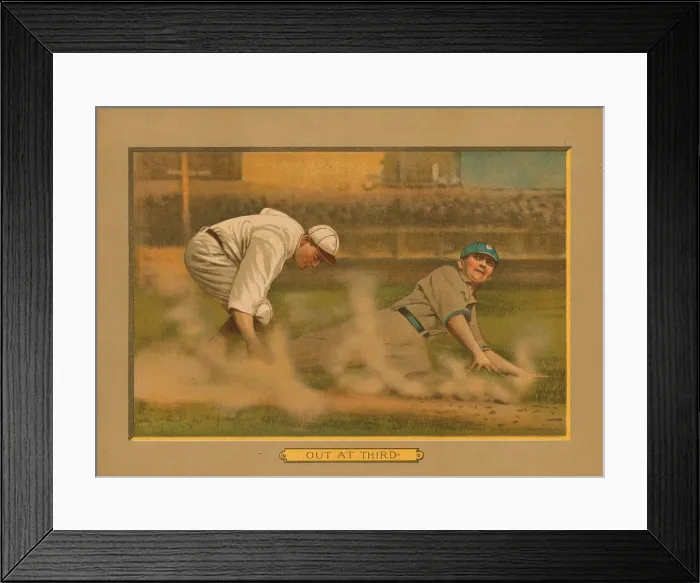 Framed Print : Baseball Card Titled Out At Third Framed Print : Baseball Card Titled Out At Third