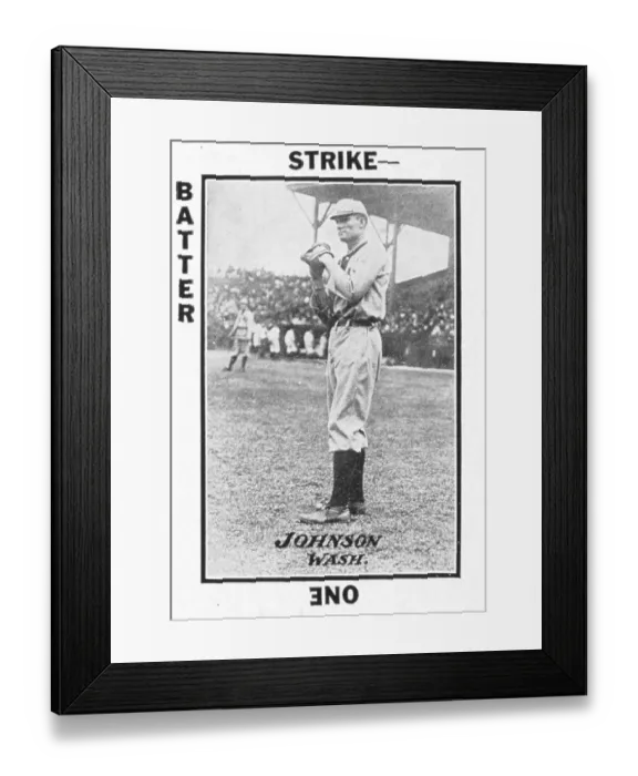 Framed Print : Walter Johnson Baseball Game Card Framed Print : Walter Johnson Baseball Game Card