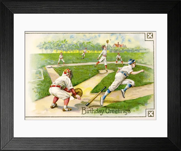 Framed Print : Birthday Baseball Framed Print : Birthday Baseball