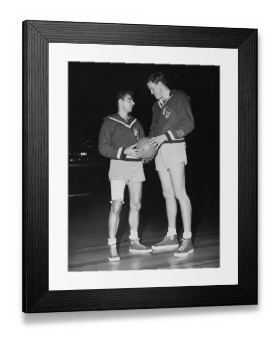 Framed Print : Bill Lienhard and Clyde Lovellette Framed Print : Bill Lienhard and Clyde Lovellette