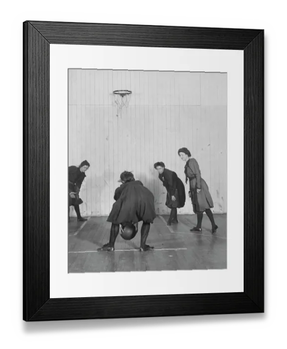 Framed Print : Early Basketball Match Framed Print : Early Basketball Match