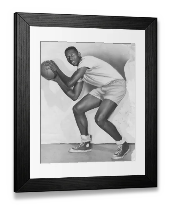 Framed Print : Earl Lloyd Dribbling Framed Print : Earl Lloyd Dribbling