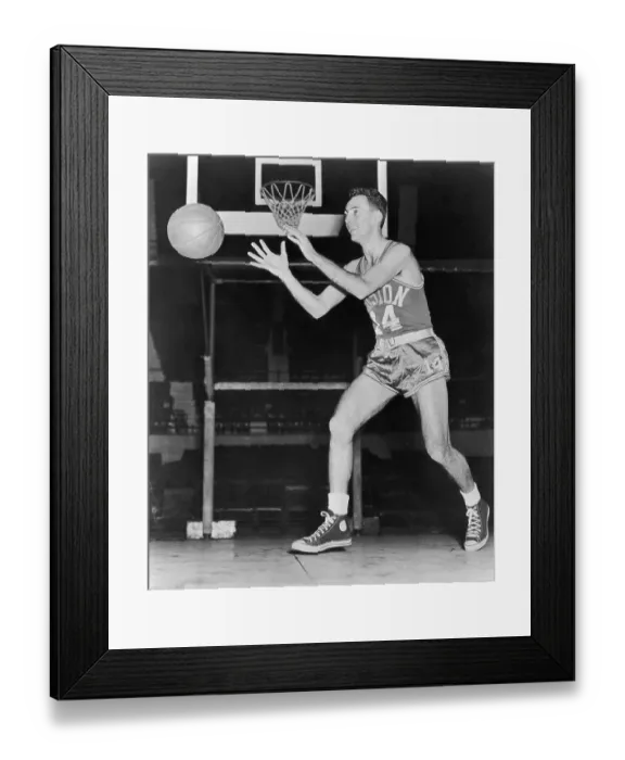 Framed Print : Bob Cousy. circa 1950: Full-length image of American basketball player Bob Cousy Framed Print : Bob Cousy. circa 1950: Full-length image of American basketball player Bob Cousy