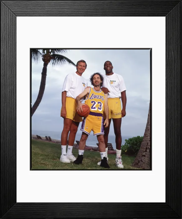 Framed Print : Portrait of Jerry West, Harry Shearer and Magic Johnson Framed Print : Portrait of Jerry West, Harry Shearer and Magic Johnson