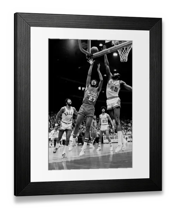 Framed Print : John Johnson of the Portland Trailblazers in the 1975-1976 season at the Chicago Stadium in Chicago, Il Framed Print : John Johnson of the Portland Trailblazers in the 1975-1976 season at the Chicago Stadium in Chicago, Il