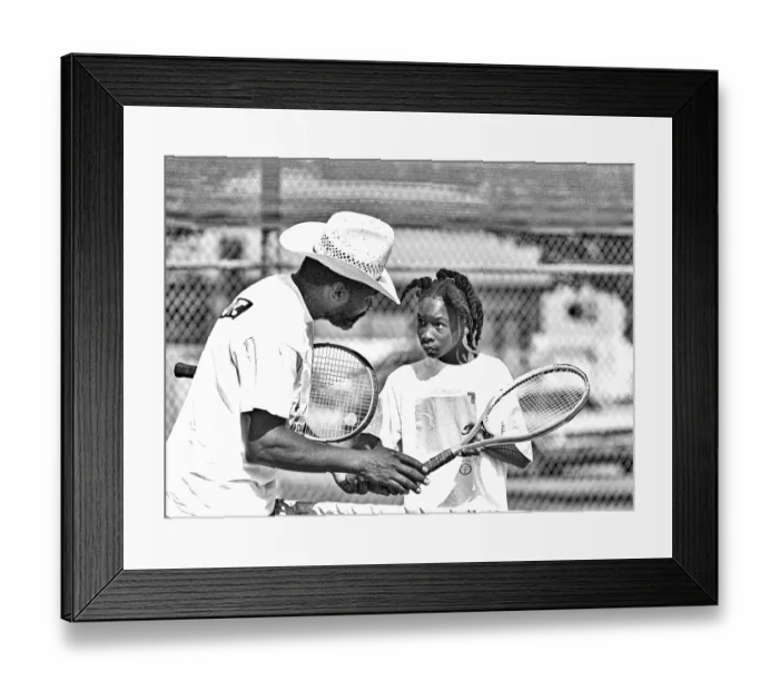 Framed Print : Richard & Venus Williams On Compton Tennis Court Framed Print : Richard & Venus Williams On Compton Tennis Court