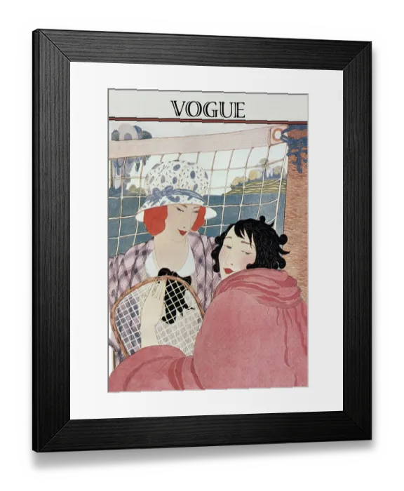 Framed Print : Women's Tennis Fashions