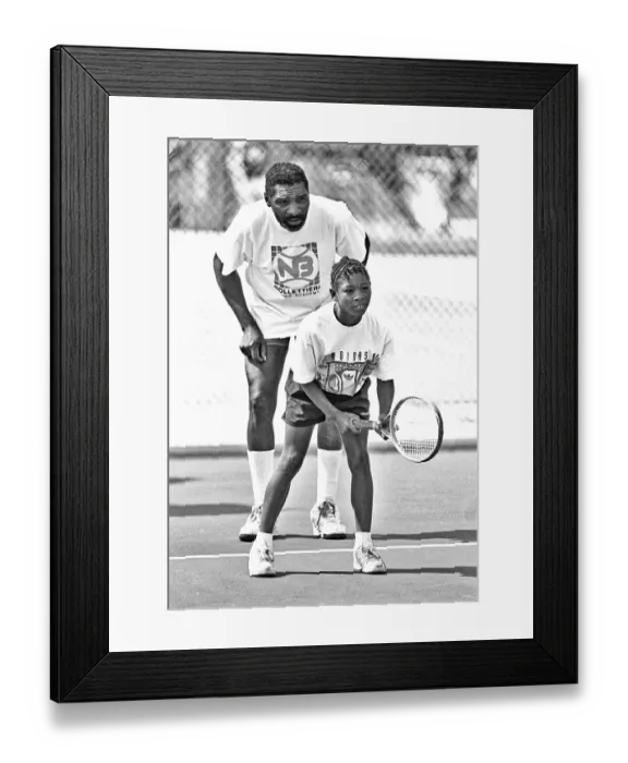Framed Print : Richard & Serena Williams On Compton Tennis Court Framed Print : Richard & Serena Williams On Compton Tennis Court