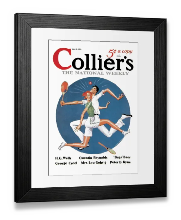 Framed Print : Collier's: Tennis Collision Framed Print : Collier's: Tennis Collision