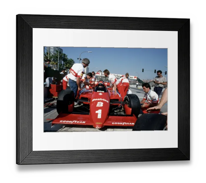 Framed Print : Mario Andretti at Toyota Long Beach Grand Prix Race 1985