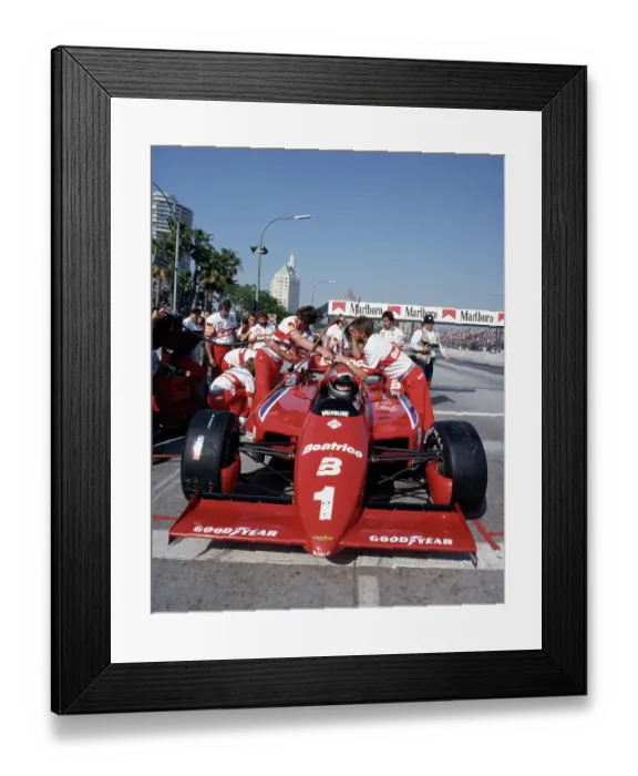 Framed Print : Mario Andretti at Toyota Long Beach Grand Prix Race 1985 Framed Print : Mario Andretti at Toyota Long Beach Grand Prix Race 1985