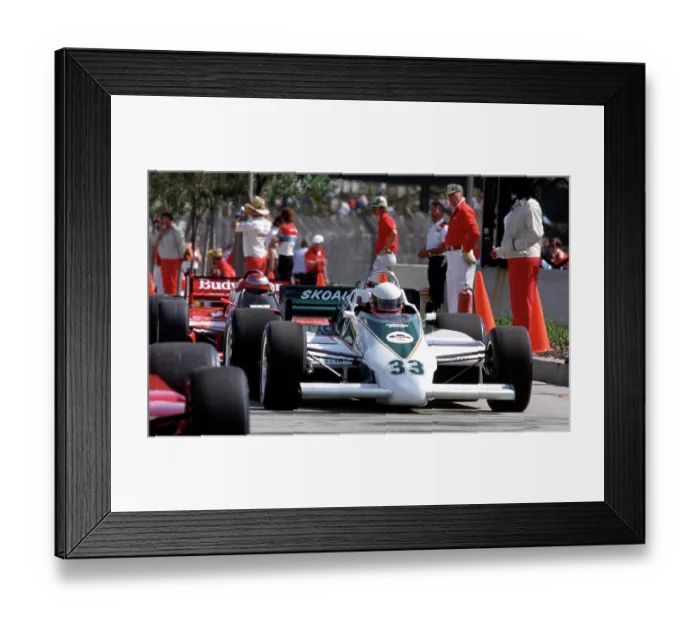 Framed Print : Teo Fabi racecar at Long Beach Grand Prix race 1984