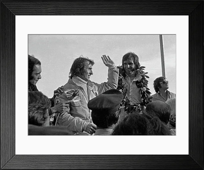 Framed Print : Jackie Stewart & Emerson Fittipaldi On The Podium At The Argentine Grand Prix Framed Print : Jackie Stewart & Emerson Fittipaldi On The Podium At The Argentine Grand Prix