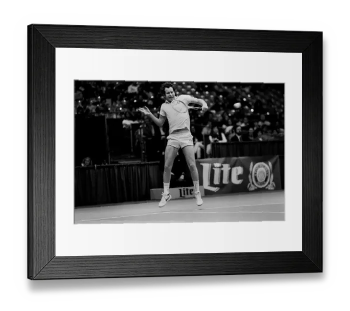 Framed Print : American tennis player John McEnroe during the Miller Light Challange at the Rosemont Horizon in Rosemont, Illinois Framed Print : American tennis player John McEnroe during the Miller Light Challange at the Rosemont Horizon in Rosemont, Illinois