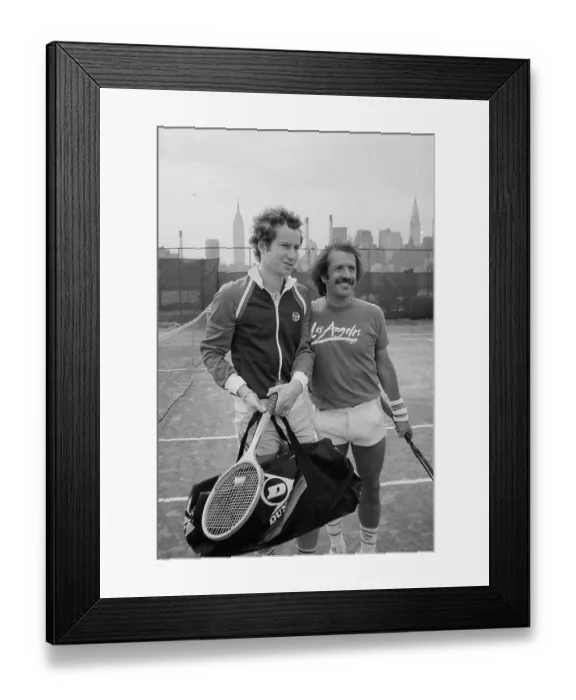 Framed Print : John McEnroe & Sonny Bono At Tennisport