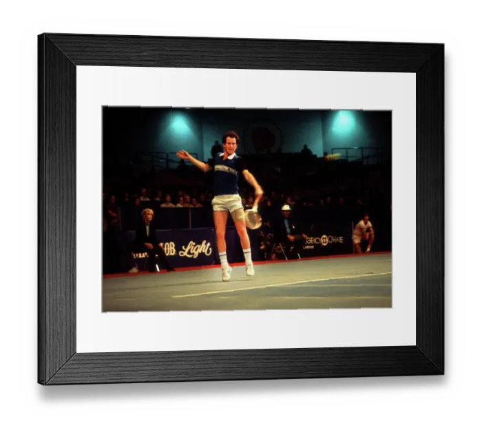 Framed Print : American tennis player John McEnroe during the Michelob Light Challange at the Rosemont Horizon in Rosemont, Illinois Framed Print : American tennis player John McEnroe during the Michelob Light Challange at the Rosemont Horizon in Rosemont, Illinois