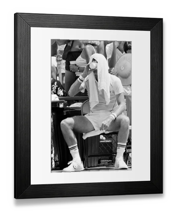 Framed Print : Jimmy Connors at Tennis Exhibition Match Framed Print : Jimmy Connors at Tennis Exhibition Match