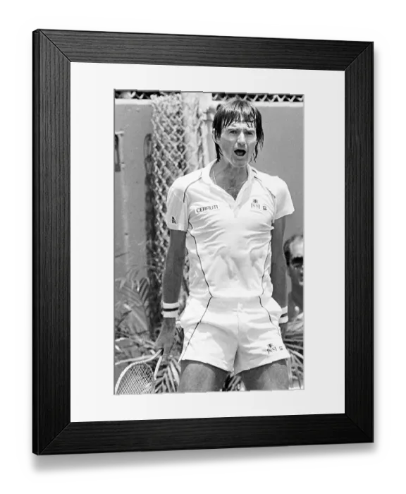 Framed Print : Jimmy Connors at Tennis Exhibition Match Framed Print : Jimmy Connors at Tennis Exhibition Match