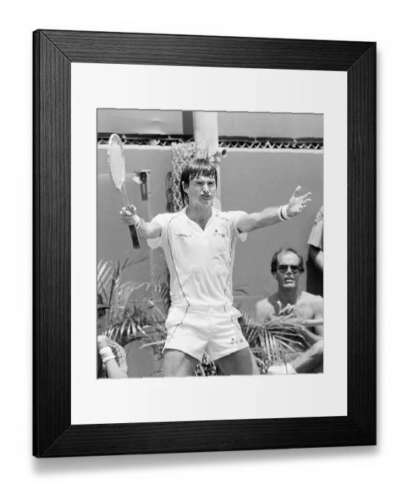 Framed Print : Jimmy Connors at Tennis Exhibition Match Framed Print : Jimmy Connors at Tennis Exhibition Match