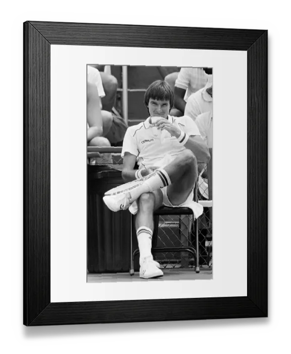 Framed Print : Jimmy Connors at Tennis Exhibition Match Framed Print : Jimmy Connors at Tennis Exhibition Match