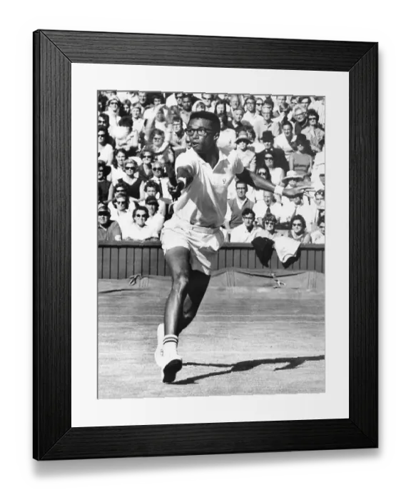 Framed Print : Arthur Ashe In Action At Wimbledon Framed Print : Arthur Ashe In Action At Wimbledon