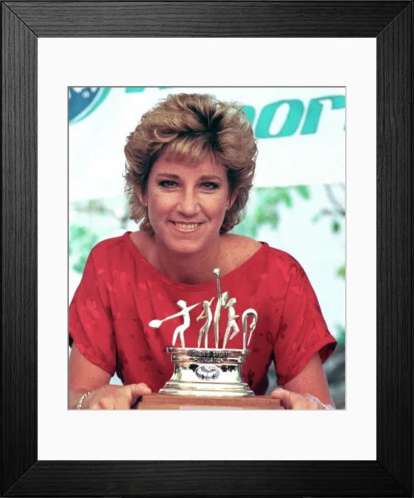 Framed Print : Chris Evert Lloyd Accepts Woman Athlete Award Framed Print : Chris Evert Lloyd Accepts Woman Athlete Award