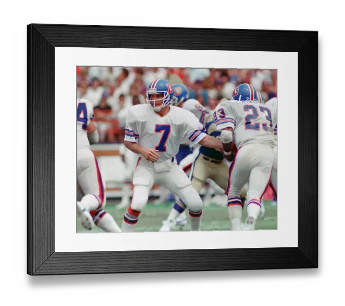 Framed Print : Denver Broncos QB John Elway Game Action Framed Print : Denver Broncos QB John Elway Game Action