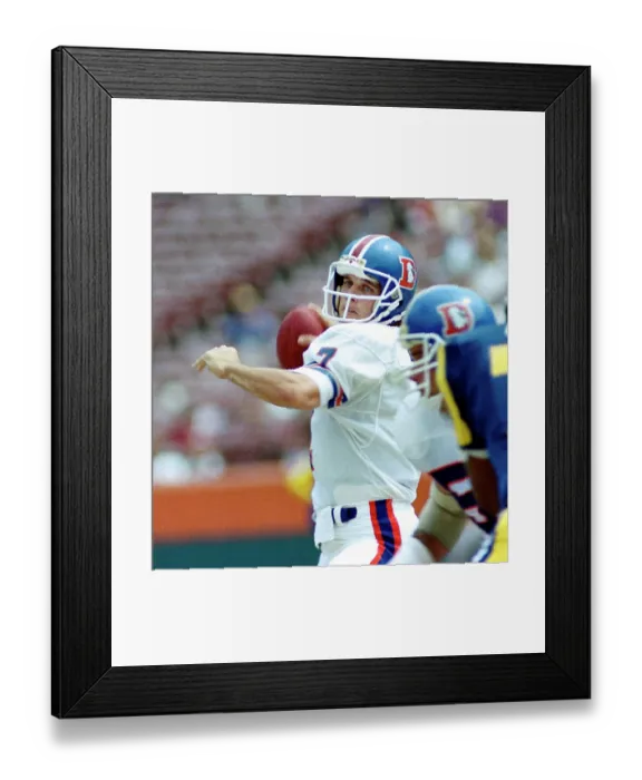 Framed Print : Denver Broncos QB John Elway Game Action Framed Print : Denver Broncos QB John Elway Game Action