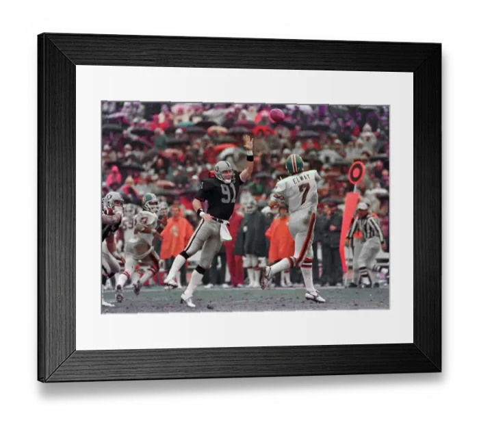 Framed Print : QB John Elway during Raiders vs. Broncos Game Framed Print : QB John Elway during Raiders vs. Broncos Game