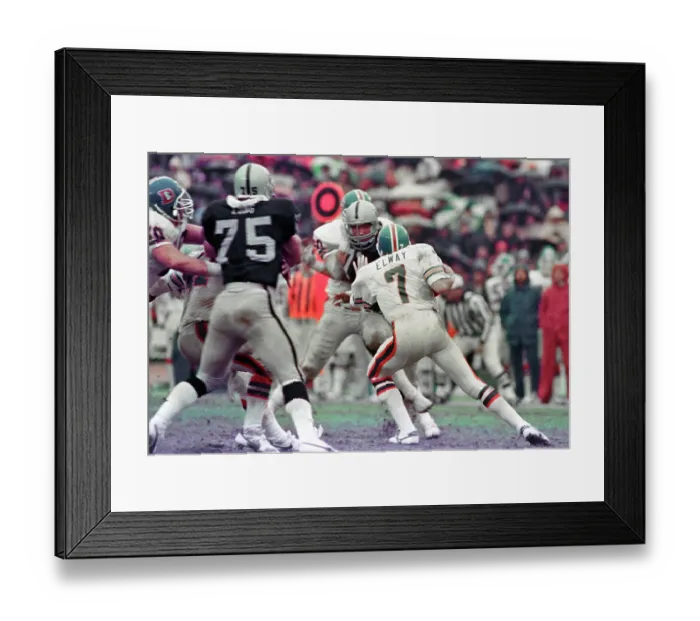 Framed Print : QB John Elway during Raiders vs. Broncos Game Framed Print : QB John Elway during Raiders vs. Broncos Game