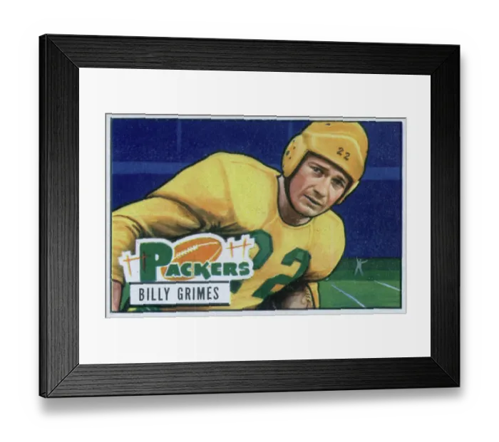 Framed Print : Football Card Of Billy Grimes