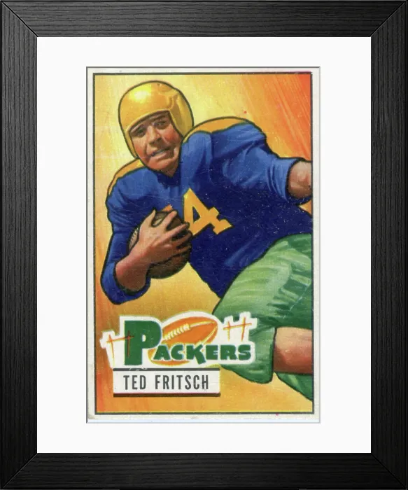 Framed Print : Football Card Of Ted Fritsch