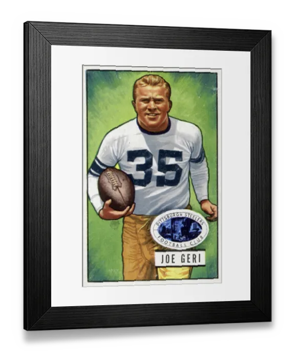 Framed Print : Football Card Of Joe Geri Framed Print : Football Card Of Joe Geri