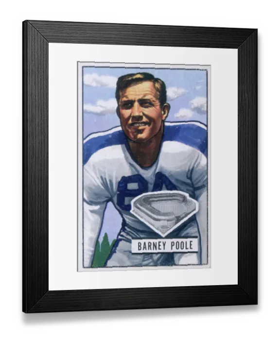 Framed Print : Football Card Of Barney Poole