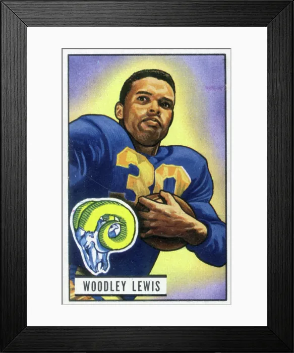 Framed Print : Football Card Of Woodley Lewis