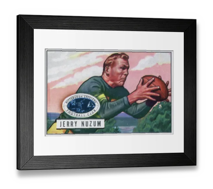 Framed Print : Football Card Of Jerry Nuzum