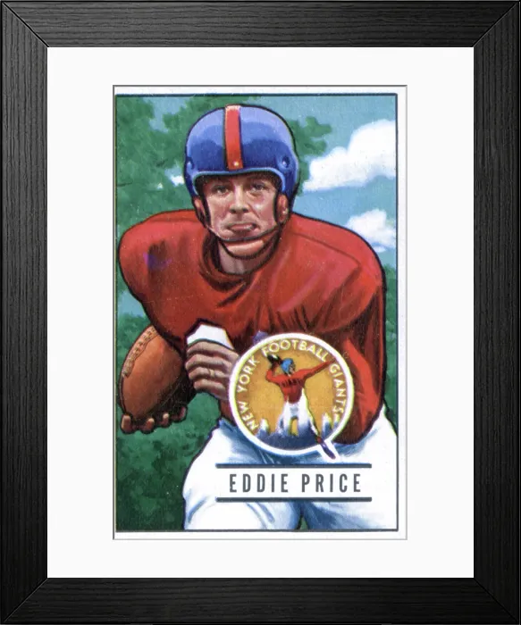 Framed Print : Football Card Of Eddie Price