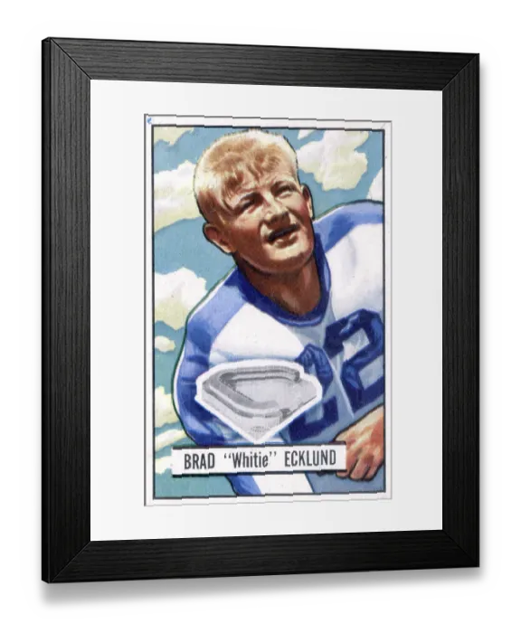 Framed Print : Football Card Of Whitie Ecklund Framed Print : Football Card Of Whitie Ecklund