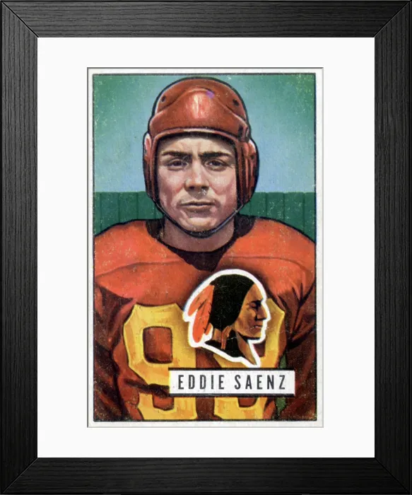 Framed Print : Football Card Of Eddie Saenz Framed Print : Football Card Of Eddie Saenz