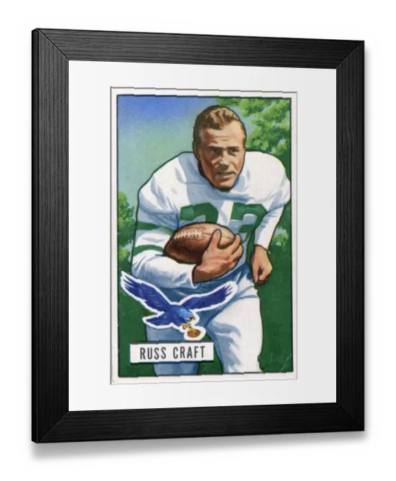 Framed Print : Football Card Of Russ Craft