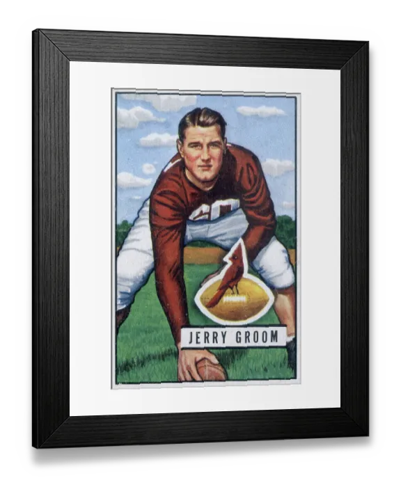Framed Print : Football Card Of Jerry Groom