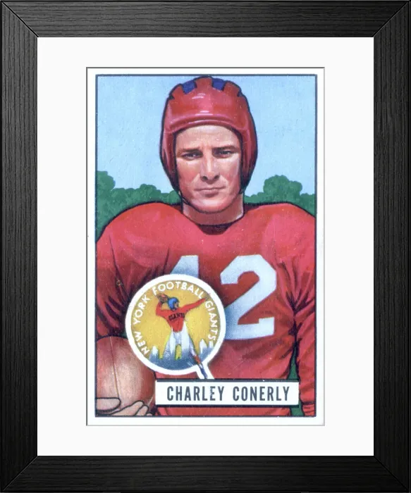 Framed Print : Football Card Of Charley Conerly