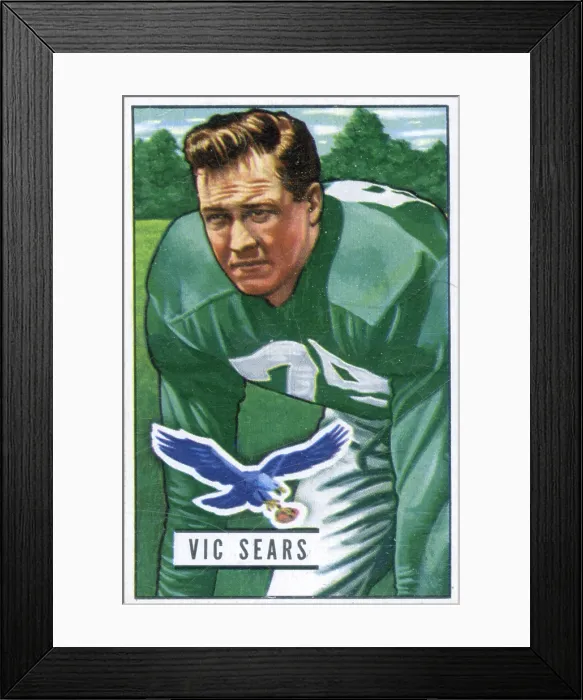 Framed Print : Football Card Of Vic Sears Framed Print : Football Card Of Vic Sears